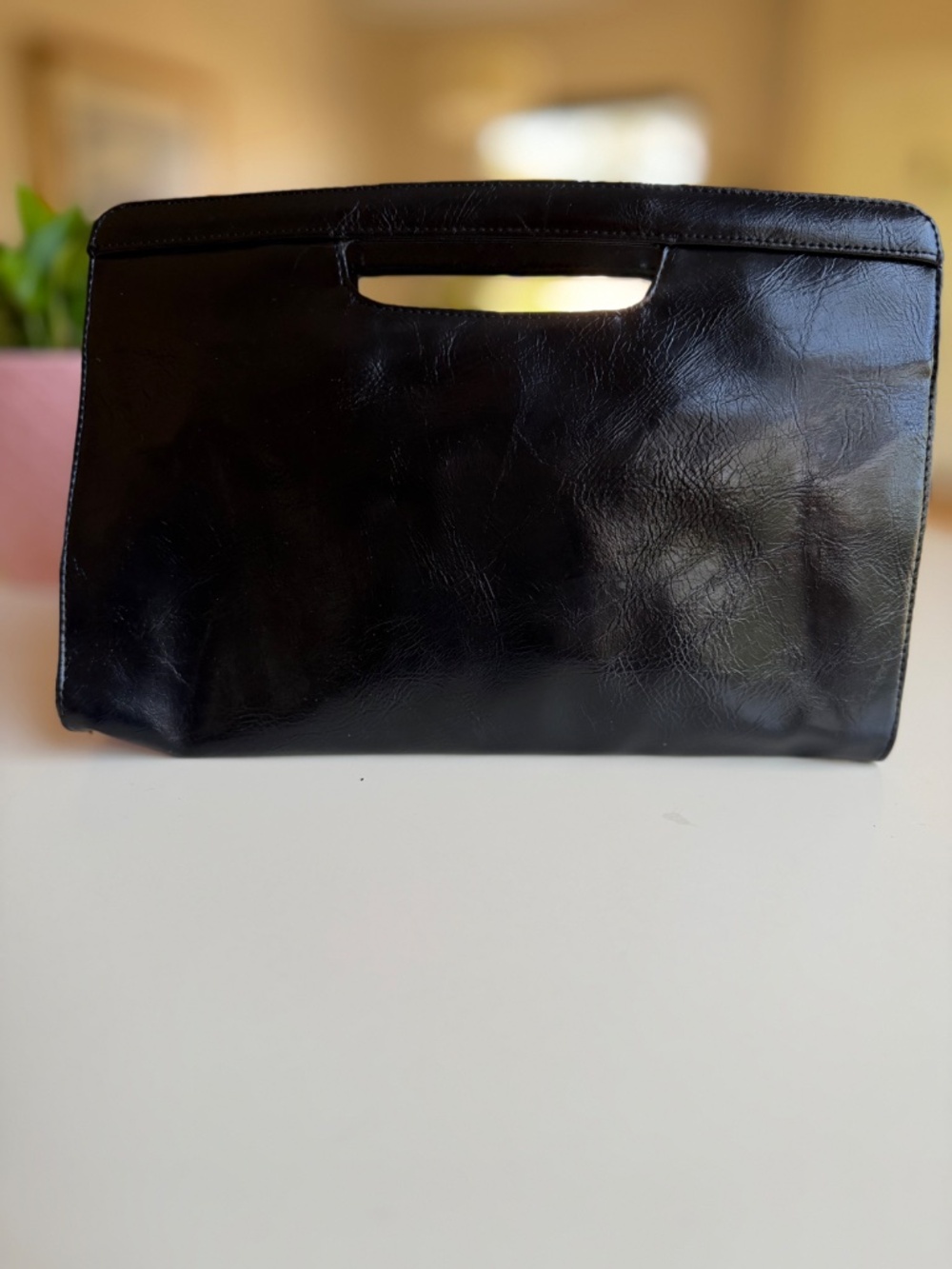 Icing Black Vegan Leather Clutch - $15
